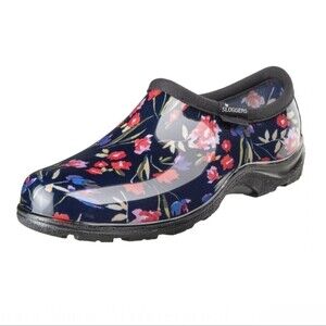 Sloggers Women's Navy Floral Waterproof Comfort Shoes Clogs, 6